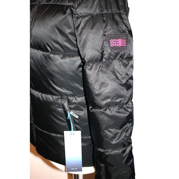 O’NEILL O’riginals FZ Puffer Jacket P.30 Black Ski Snow Winter Womens Medium NEW - Picture 2 of 3